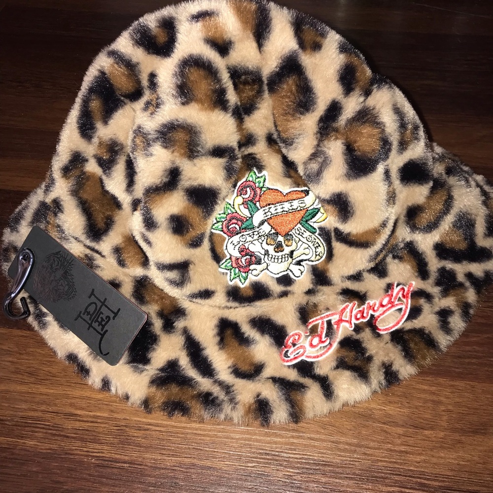 Ed Hardy Leopard Print Bucket Hat